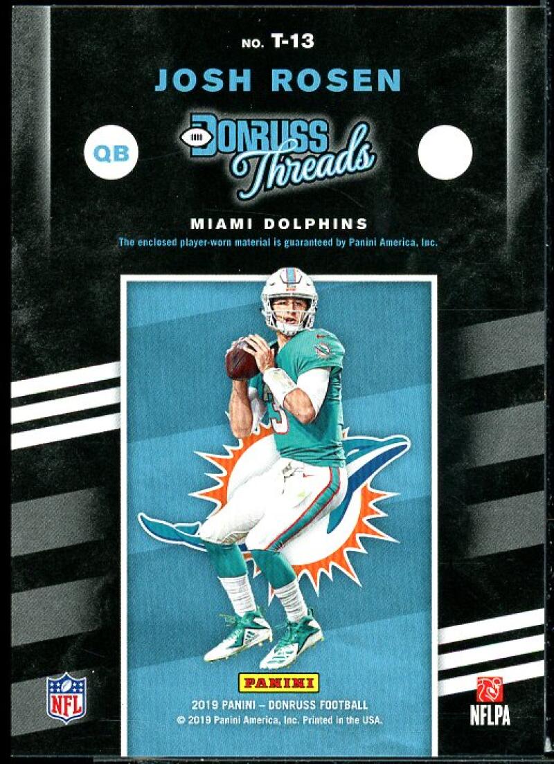 Josh Rosen Rookie Card 2019 Donruss Threads Blue #13  Image 2