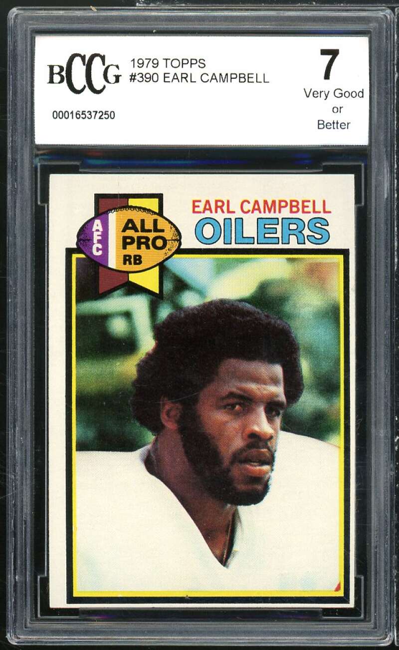 1979 Topps #390 Earl Campbell Rookie Card BGS BCCG 7 Very Good+ Image 1