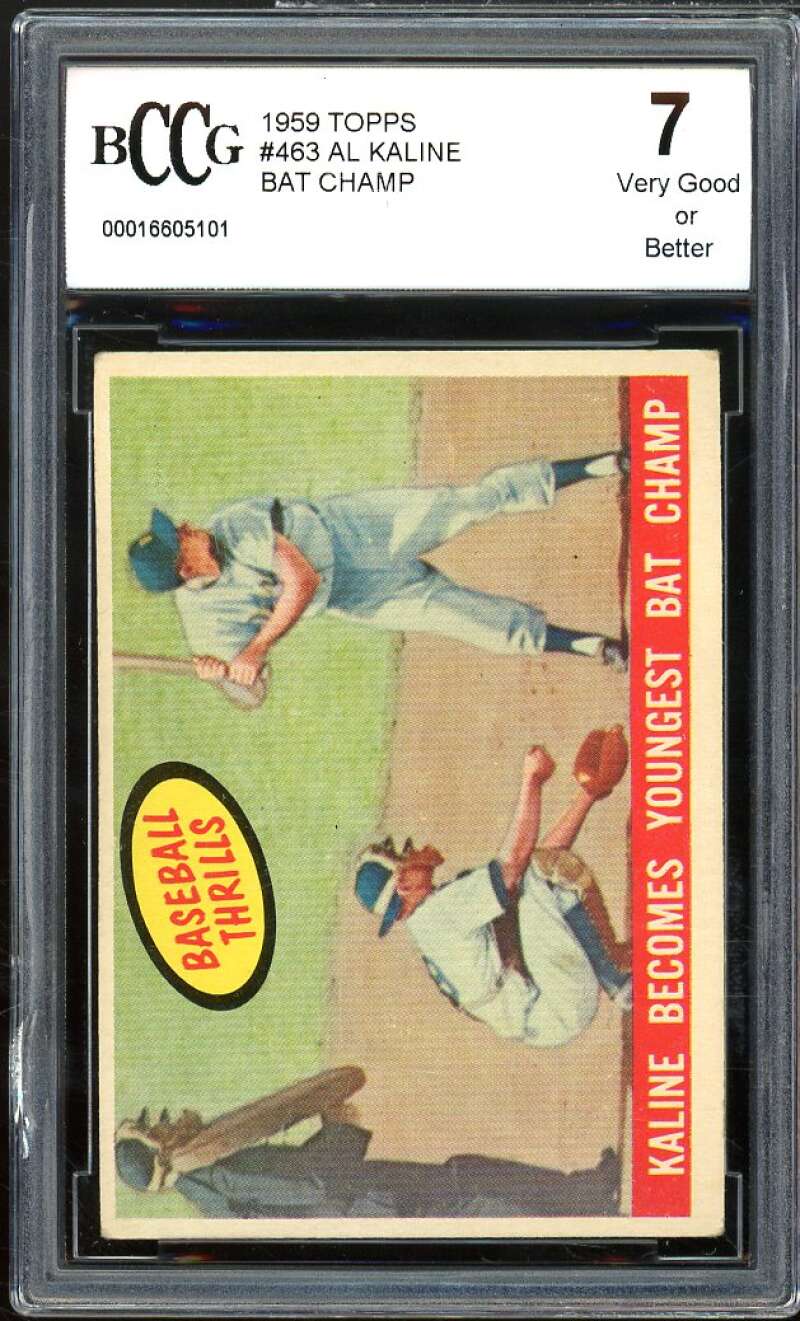 1959 Topps #463 Al Kaline Card BGS BCCG 7 Very Good+ Image 1