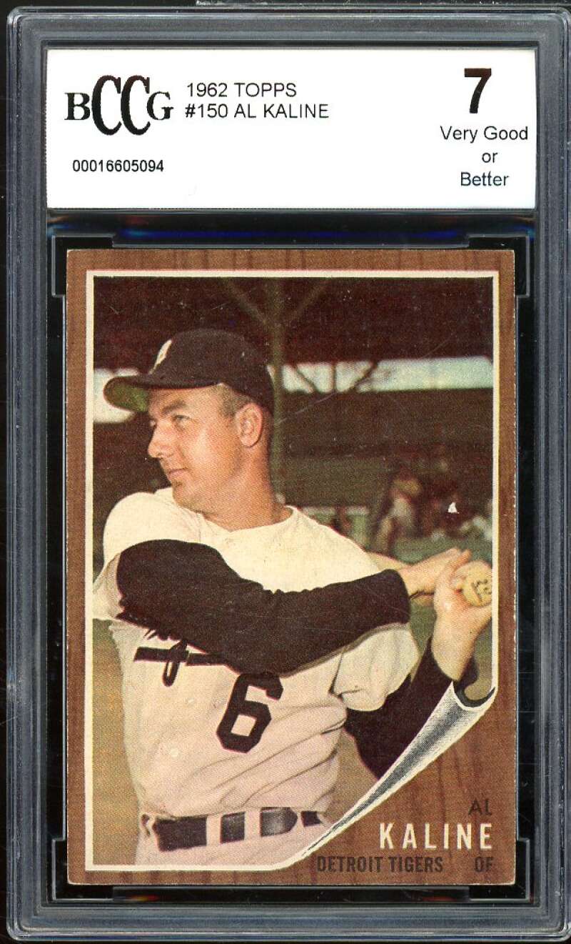 1962 Topps #150 Al Kaline Card BGS BCCG 7 Very Good+ Image 1