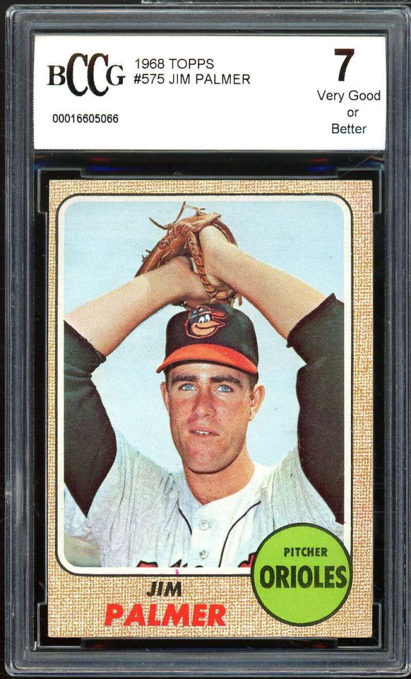 1968 Topps #575 Jim Palmer Card BGS BCCG 7 Very Good+ Image 1