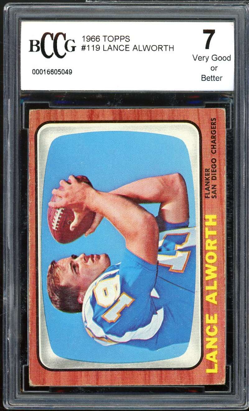 1966 Topps #119 Lance Alworth Card BGS BCCG 7 Very Good+ Image 1