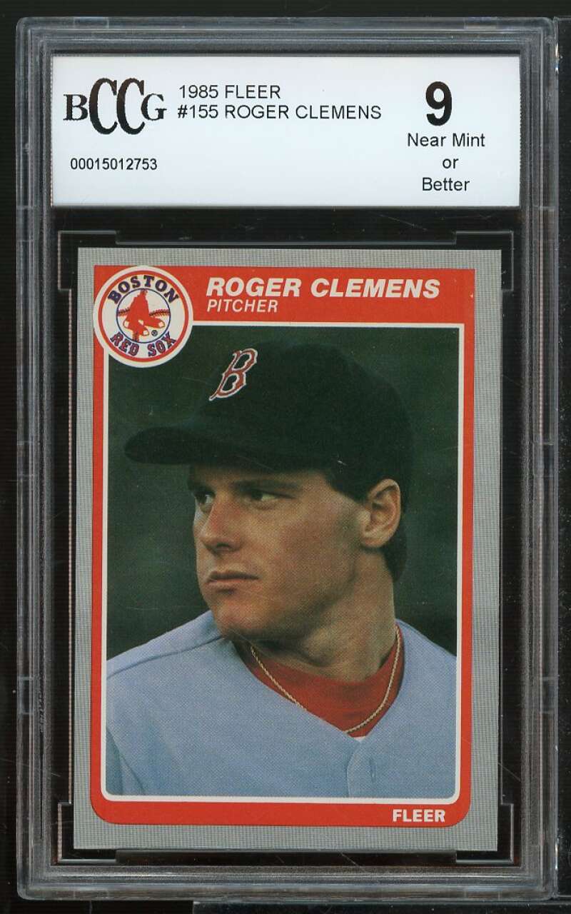 1985 Fleer #155 Roger Clemens Rookie Card BGS BCCG 9 Near Mint+ Image 1