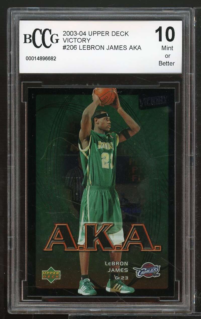 2003-04 Upper Deck Victory #206 Lebron James Rookie Card BGS BCCG 10 Mint+ Image 1