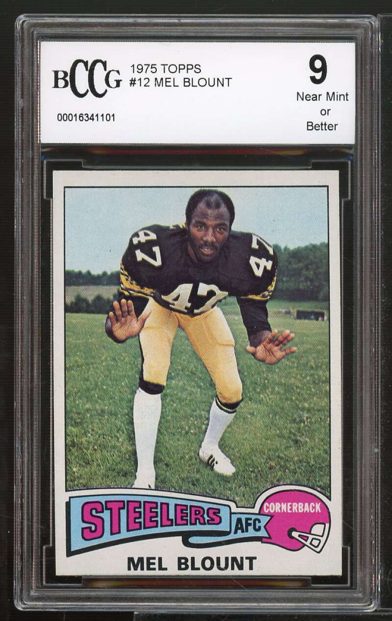 1975 Topps #12 Mel Blount Rookie Card BGS BCCG 9 Near Mint+ Image 1