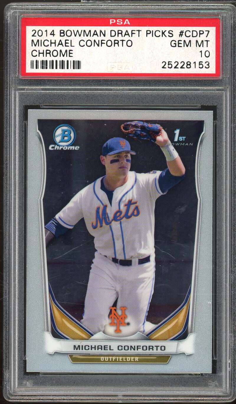 Michael Conforto Rookie 2014 Bowman Draft Picks Prospects Chrome #CDP7 PSA 10 Image 1