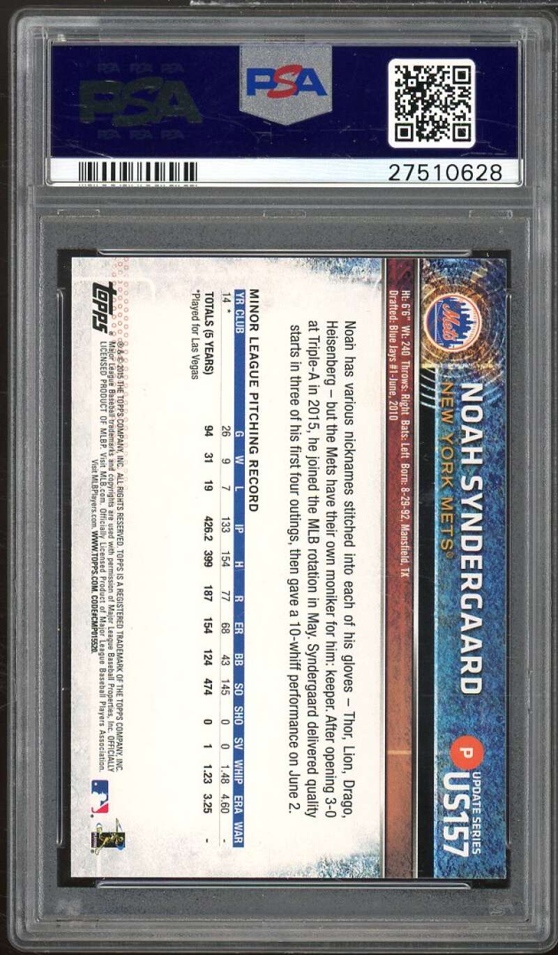 Noah Syndergaard Rookie Card 2015 Topps Update #US157 PSA 10 Image 2