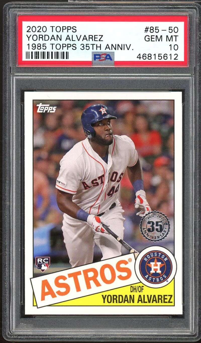 Yordan Alvarez Rookie Card 2020 Topps 1985 35th Anniversary #85-50 PSA 10 Image 1