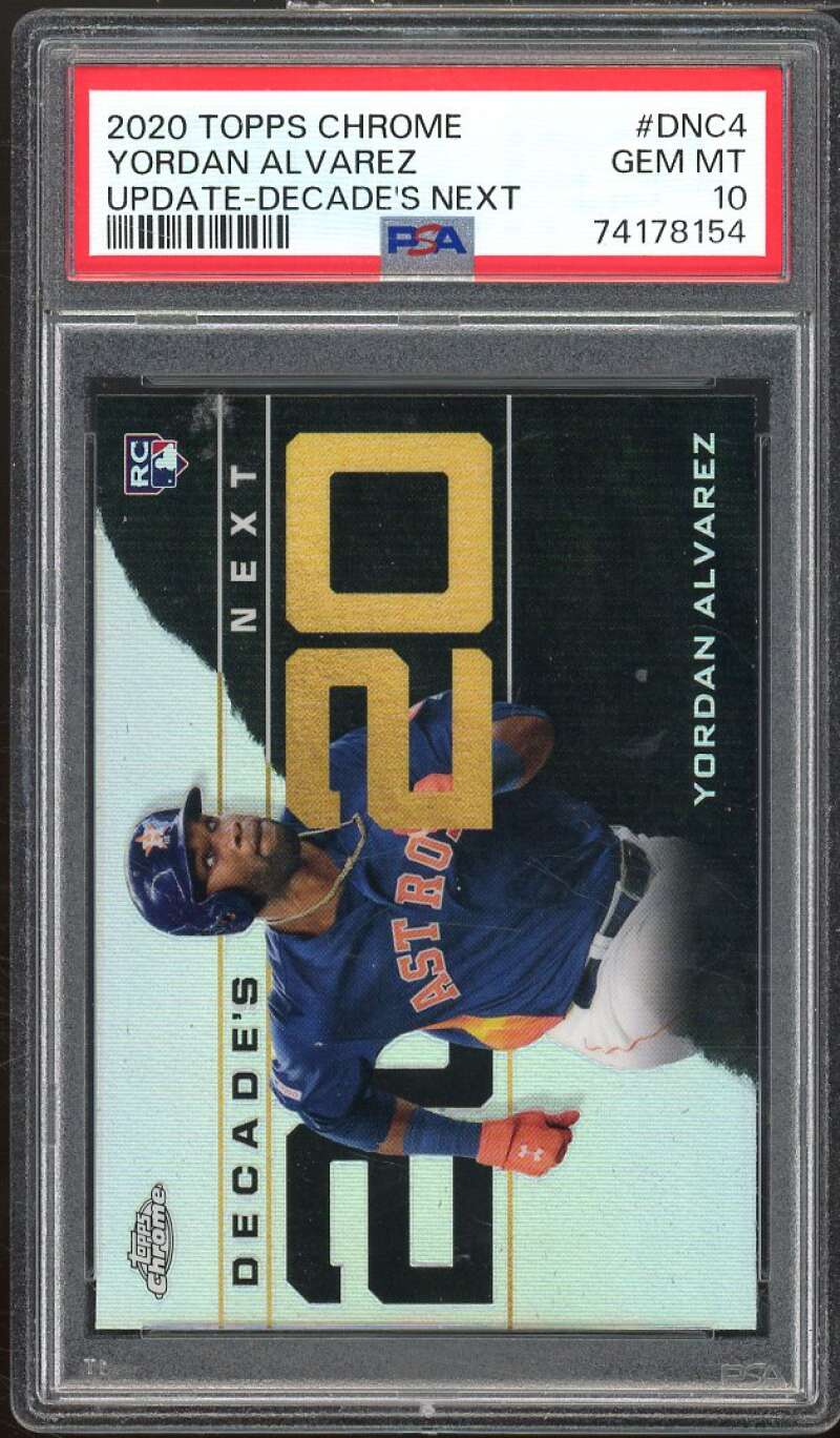 Yordan Alvarez Rookie Card 2020 Topps Chrome Update Decade's Next #DNC-4 PSA 10 Image 1