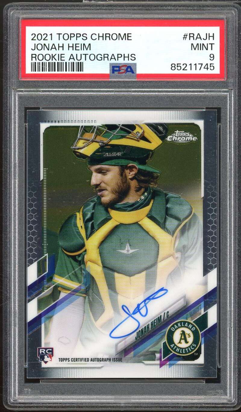 Jonah Heim Rookie Card 2021 Topps Chrome Rookie Autographs #RAJH PSA 9 Image 1