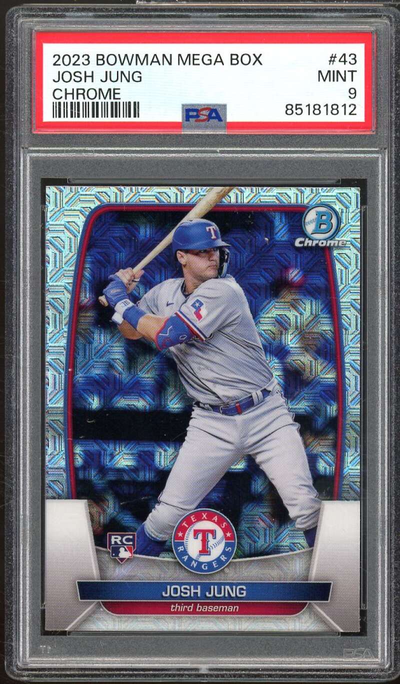 Josh Jung Rookie Card 2023 Bowman Mega Box Chrome #43 PSA 9 Image 1