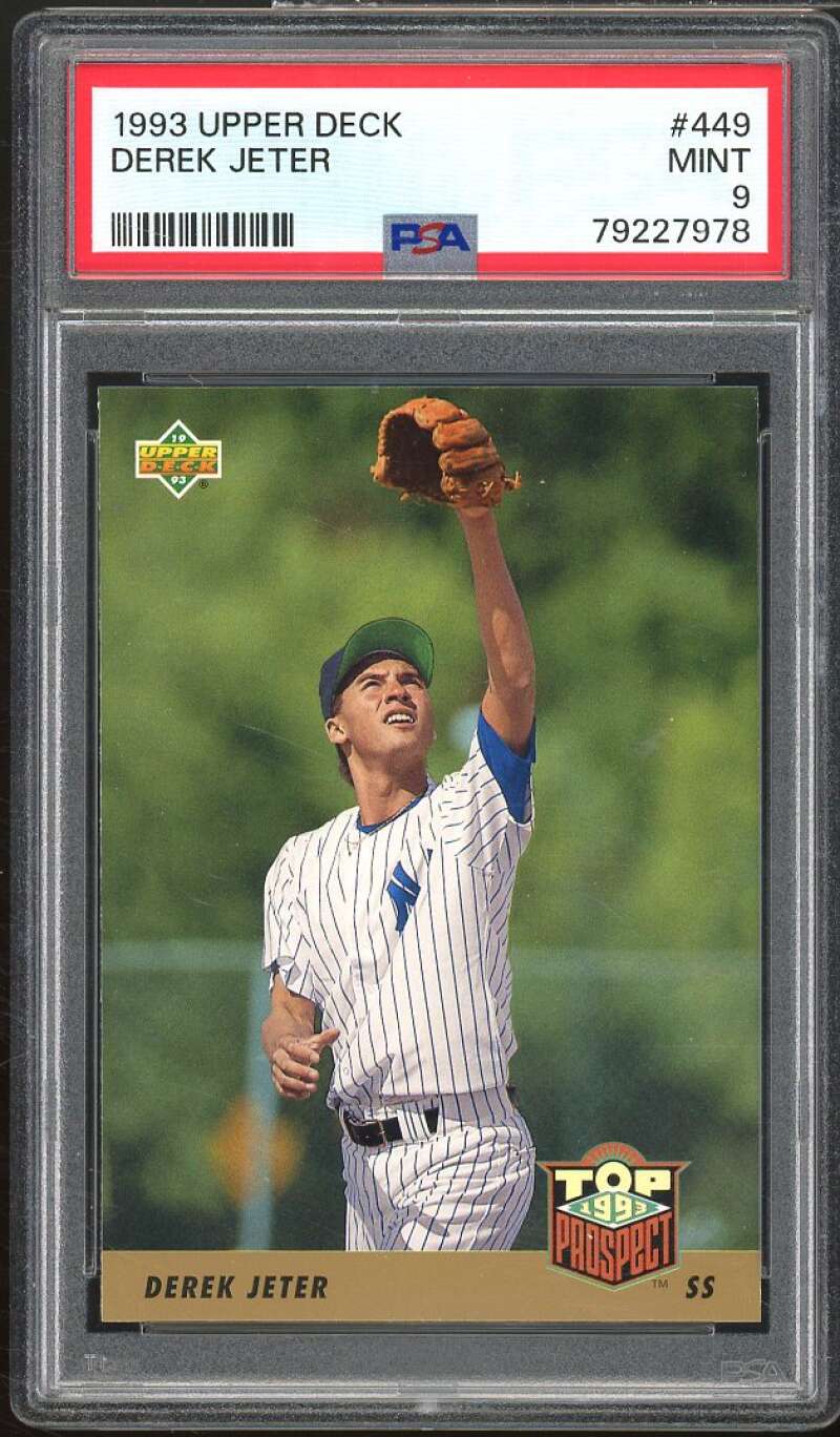 Derek Jeter Rookie Card 1993 Upper Deck 449 PSA 9 (Look) Image 1