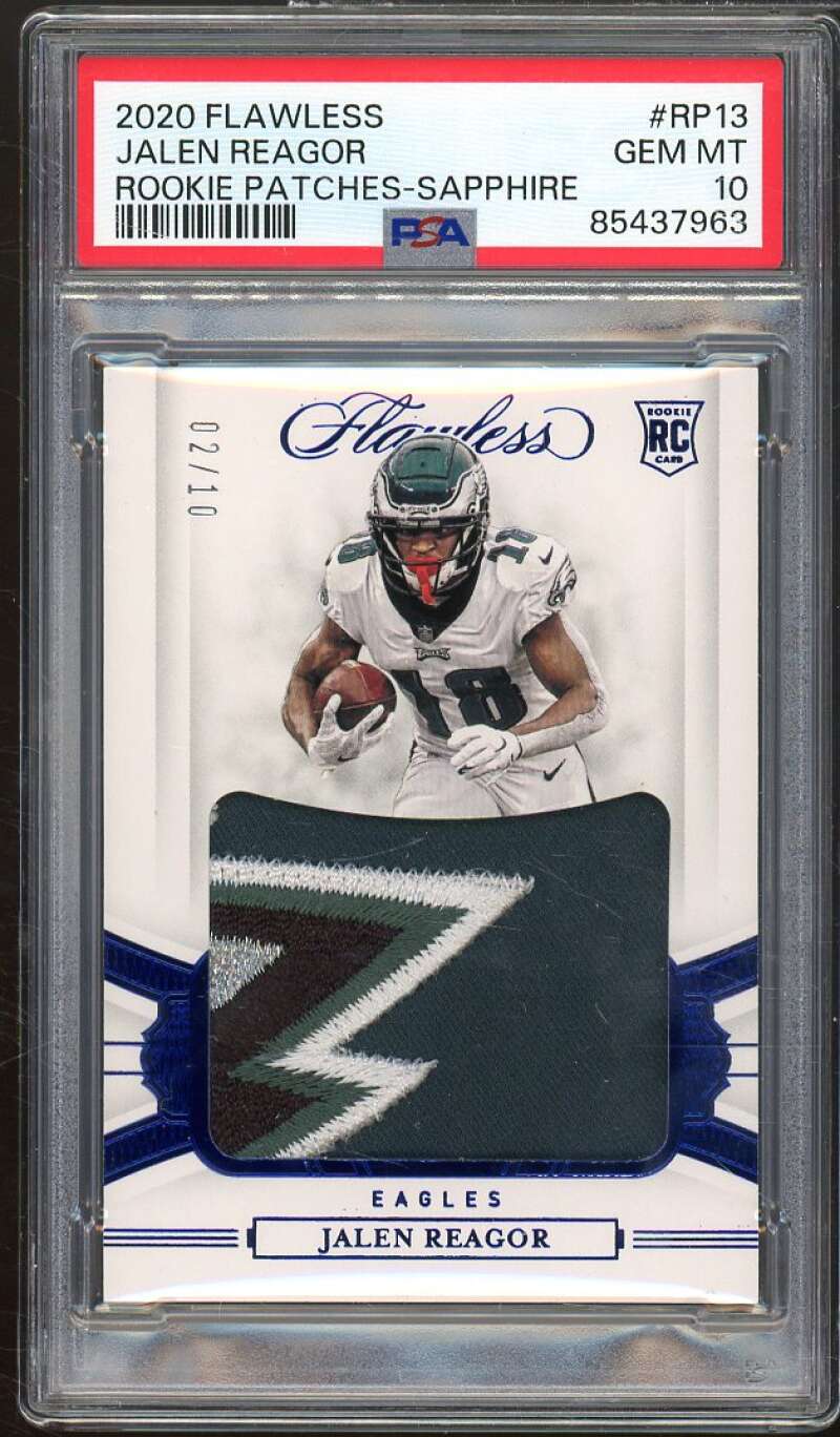 Jalen Reagor Rookie Card 2020 Flawless Rookie Patches Sapphire #13 PSA 10 Image 1