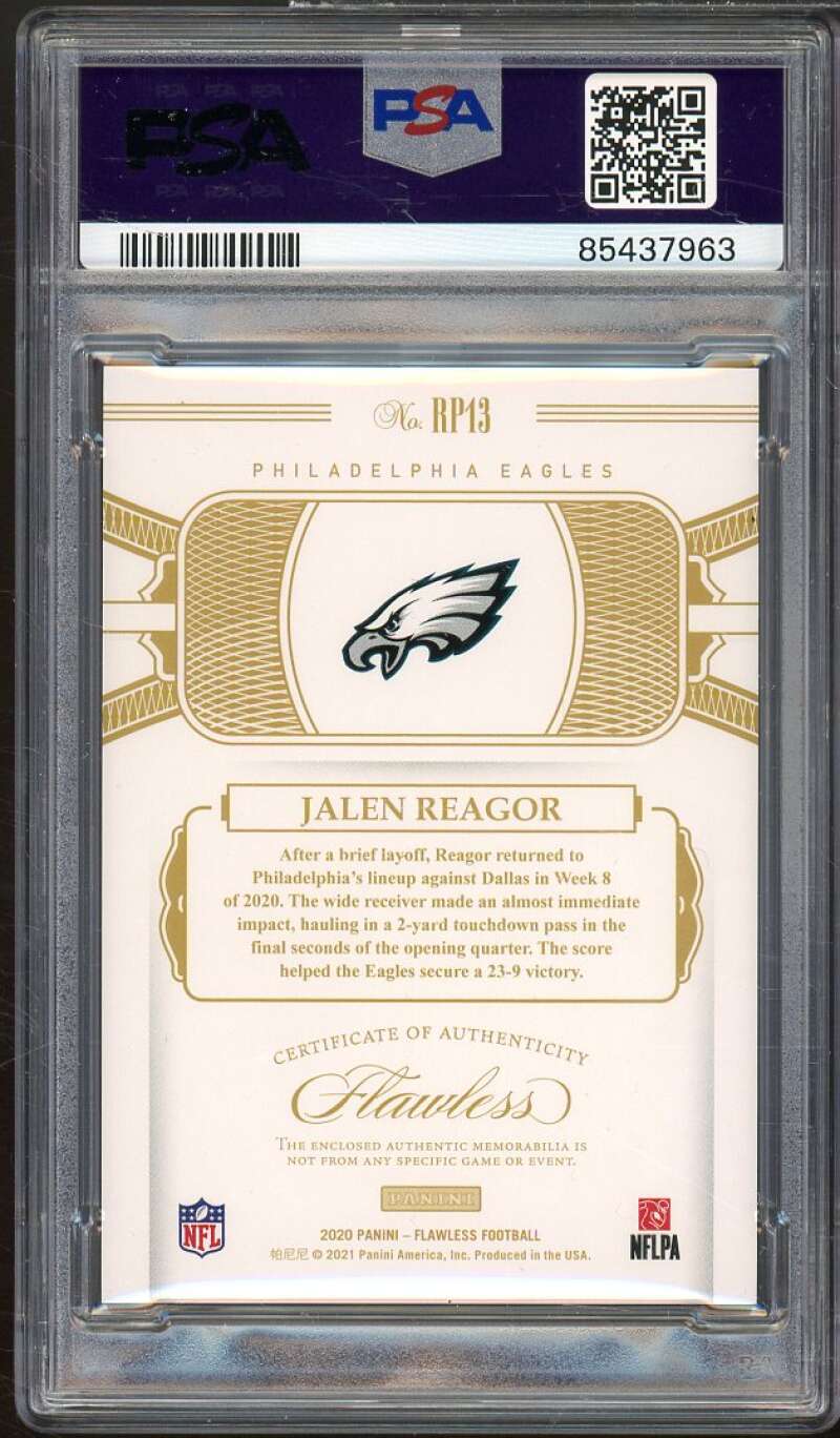 Jalen Reagor Rookie Card 2020 Flawless Rookie Patches Sapphire #13 PSA 10 Image 2