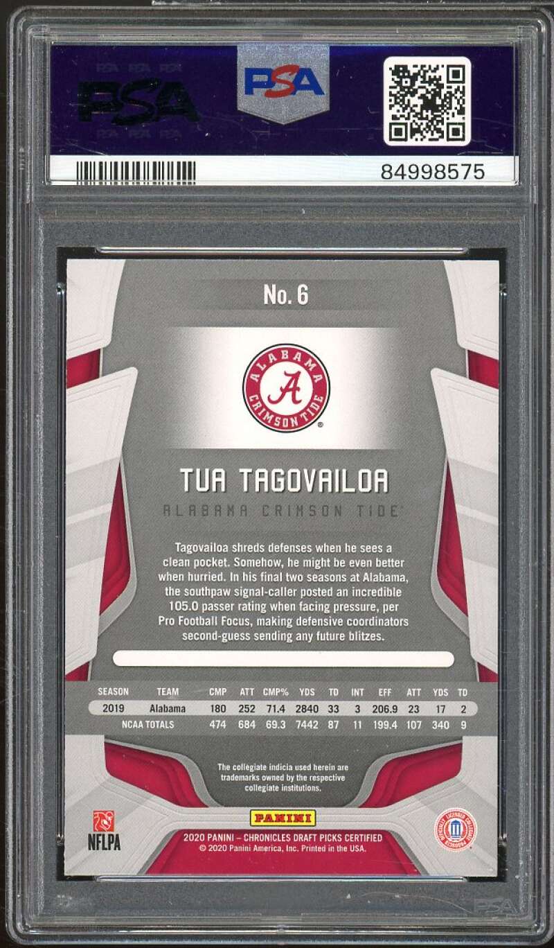 Tua Tagolvailoa Rookie Card 2020 Panini Certified DP Certified #6 PSA 9 Image 2