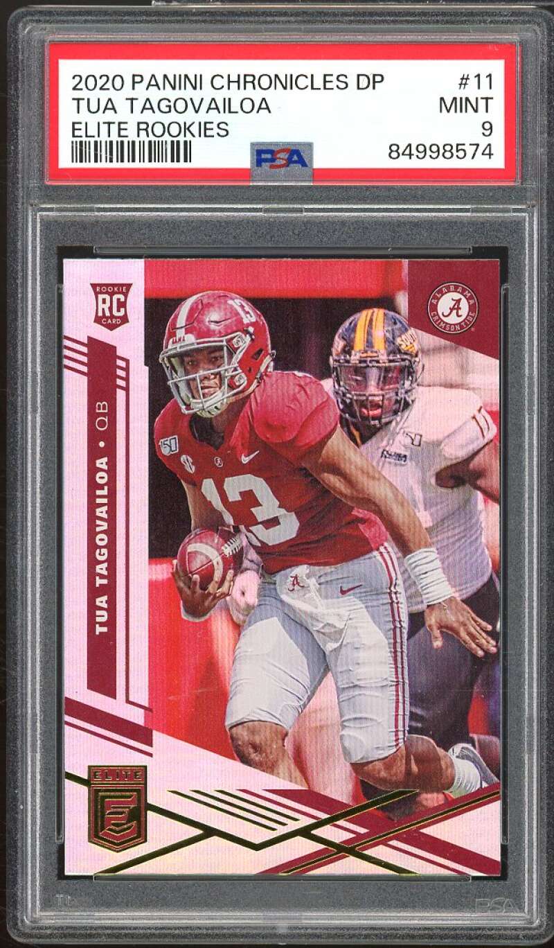 Tua Tagovailoa Rookie Card 2020 Panini Chronicles DP Elite Rookies #11 PSA 9 Image 1