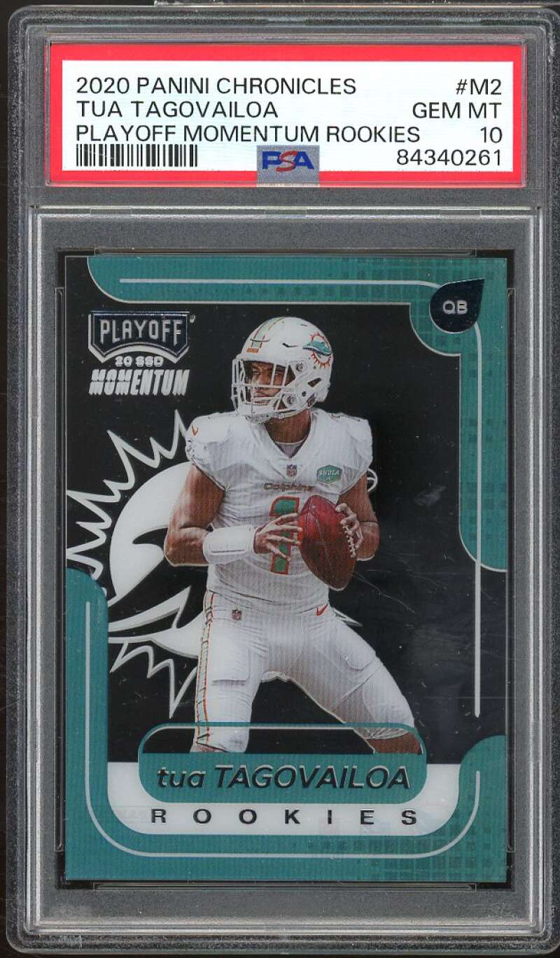 Tua Tagovailoa Rookie 2020 Panini Chronicles Playoff Momentum Rookies #M2 PSA 10 Image 1