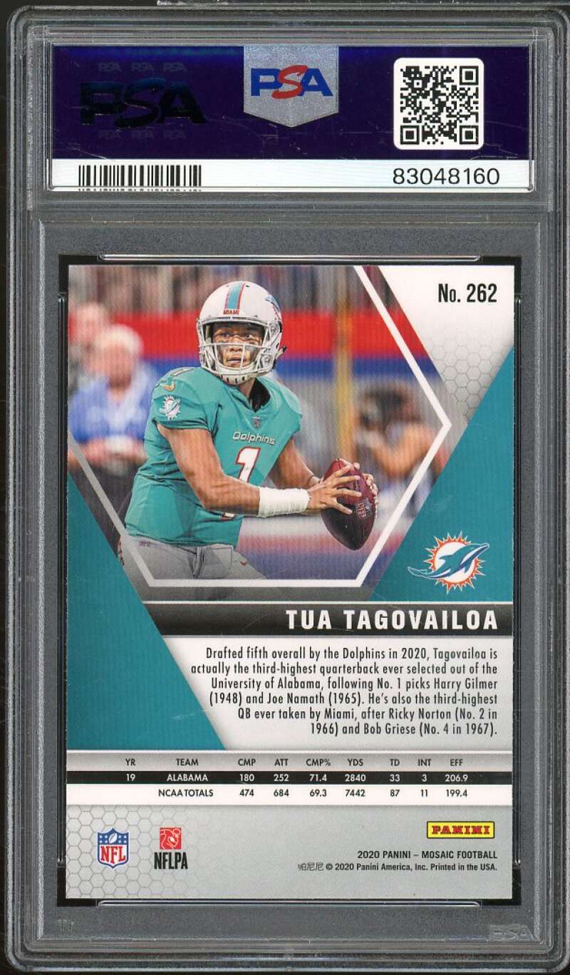 Tua Tagovailoa Rookie Card 2020 Panini Mosaic #262 PSA 10 Image 2