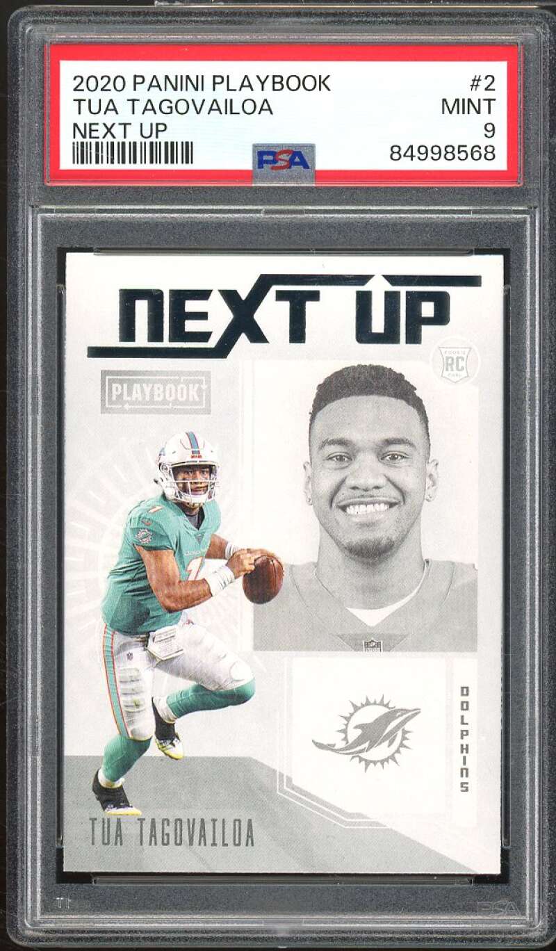 Tua Tagovailoa Rookie Card 2020 Panini Playbook Next Up #2 PSA 9 Image 1