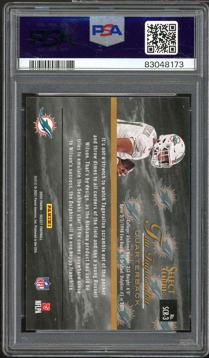 Tua Tagovailoa Rookie Card 2020 Panini Select Certified Rookies #SCR3 PSA 10 Image 2