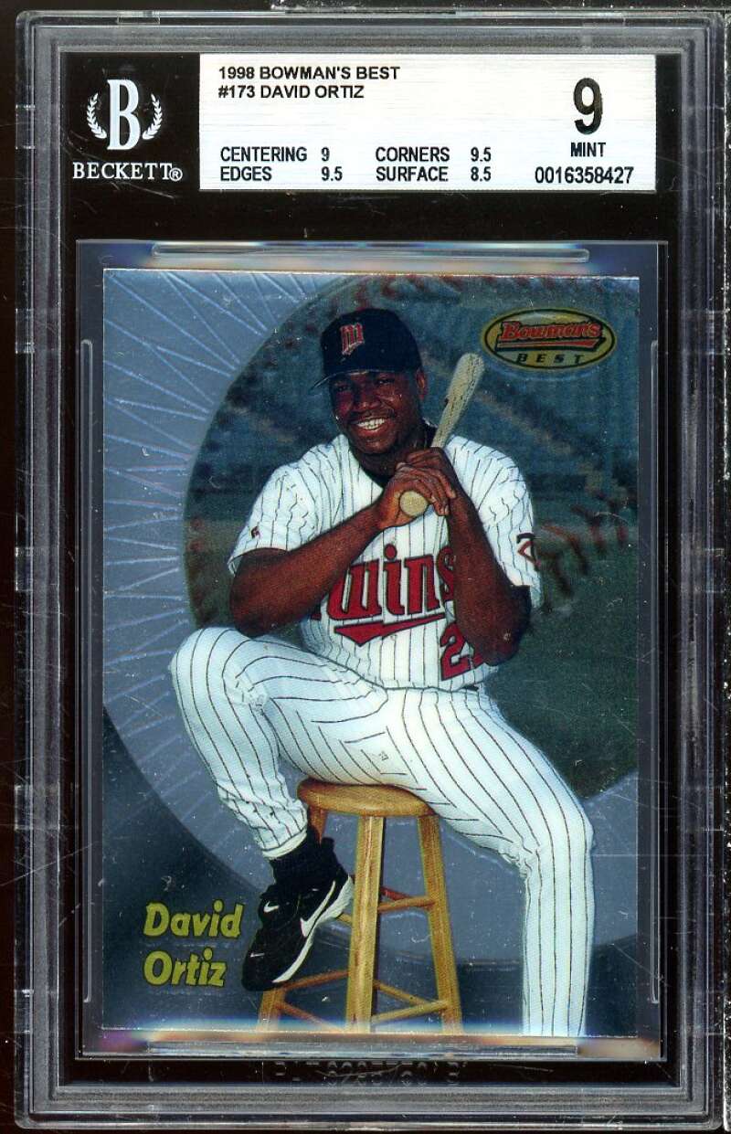 David Ortiz Rookie Card 1998 Bowman's Best #173 BGS 9 Image 1