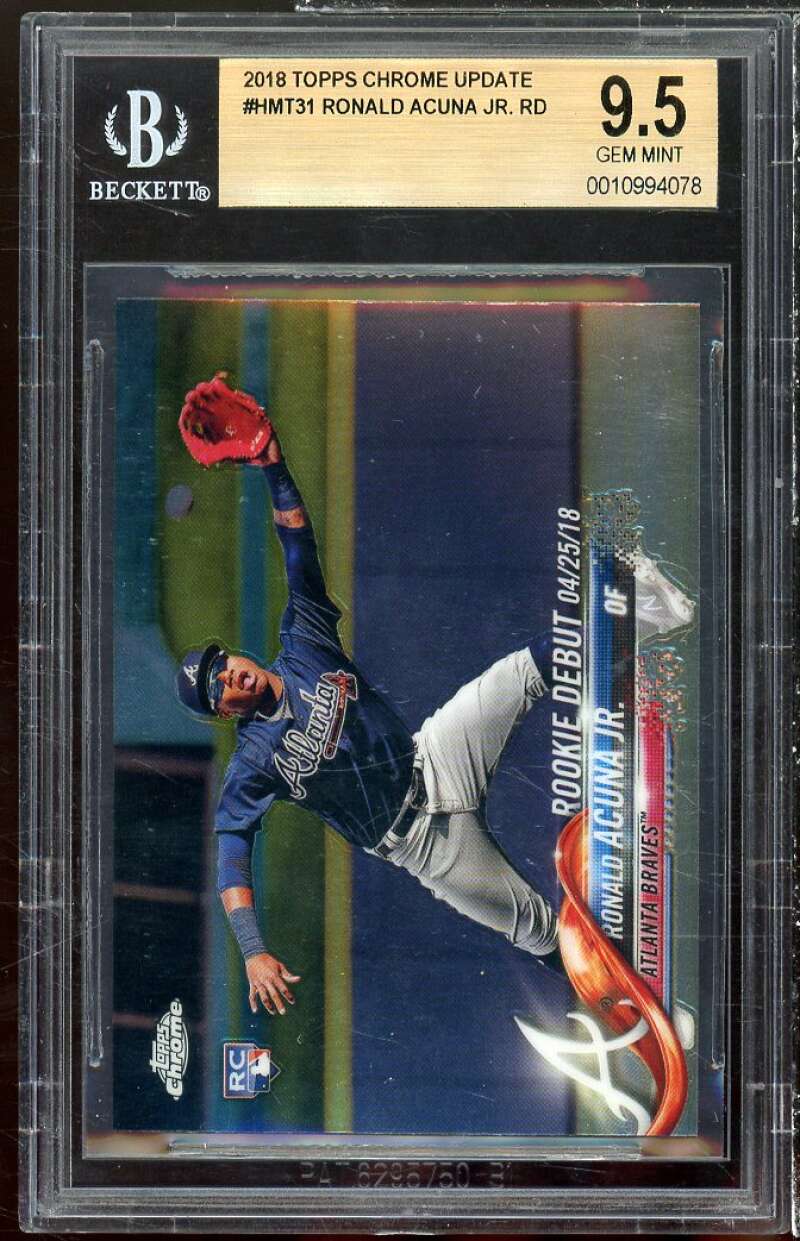 Ronald Acuna Jr. Rookie Card 2018 Topps Chrome Update #HMT31 BGS 9.5 Image 1