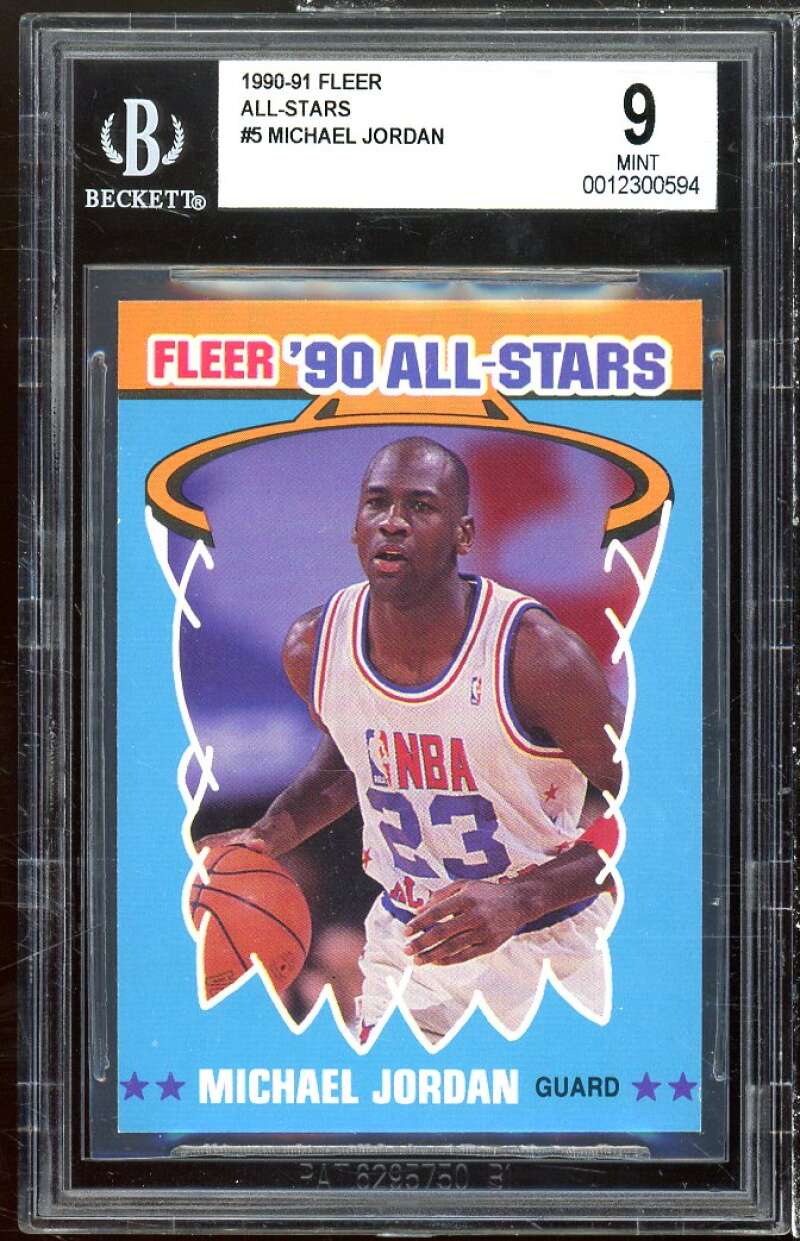 Michael Jordan Card 1990-91 Fleer All-Stars #5 BGS 9 Image 1