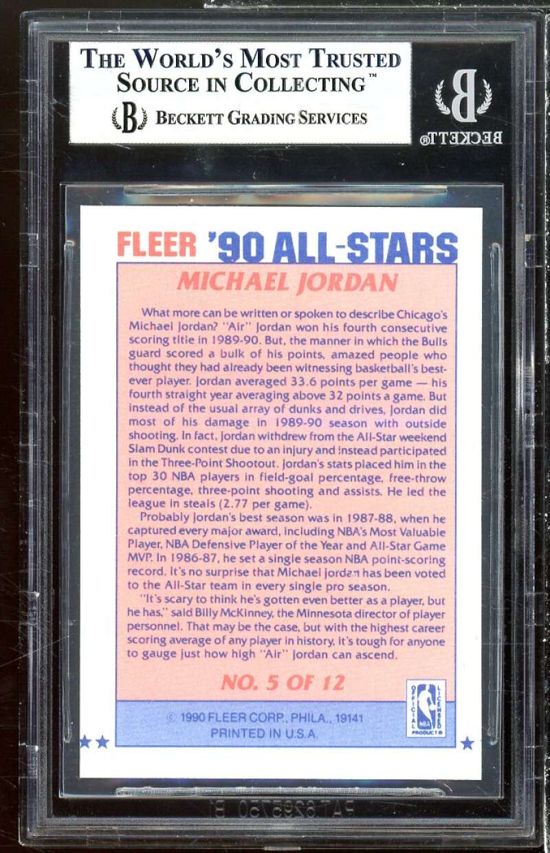 Michael Jordan Card 1990-91 Fleer All-Stars #5 BGS 9 Image 2