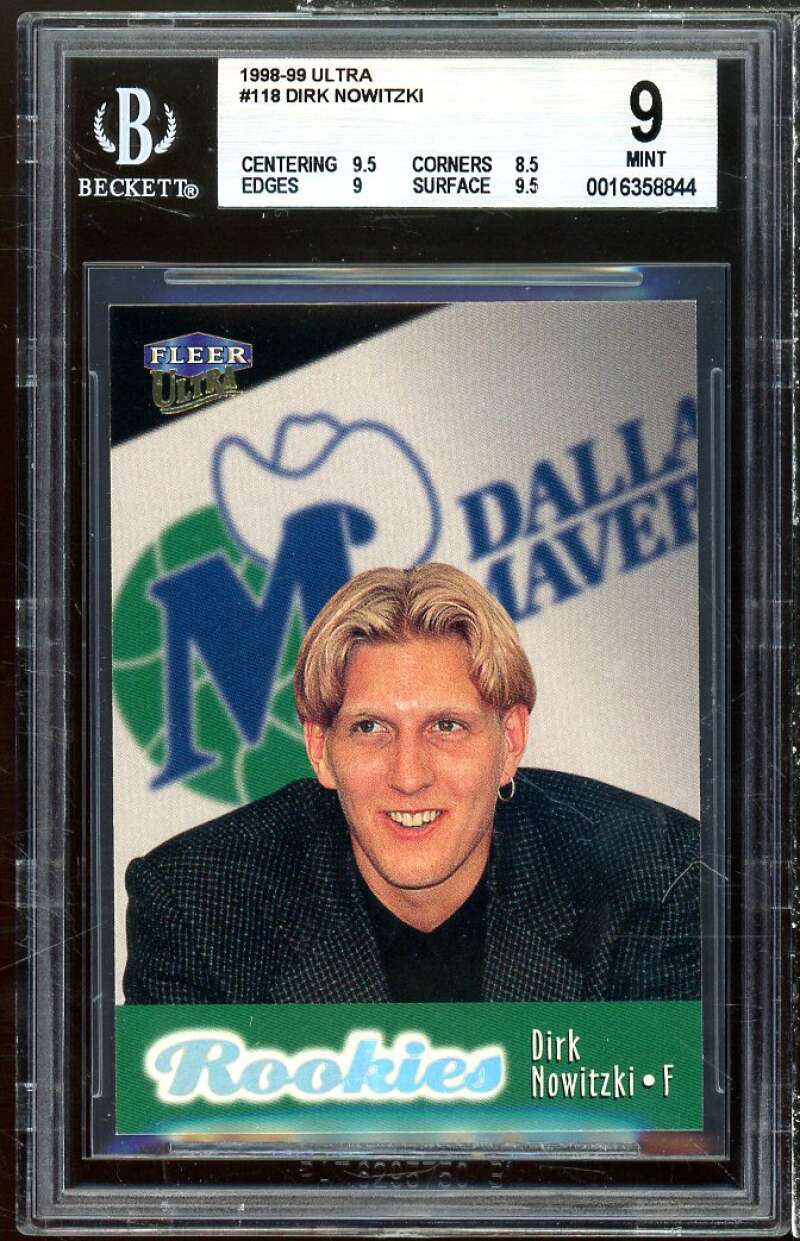 Dirk Nowitzki Rookie Card 1998-99 Ultra #118 BGS 9 (9.5 8.5 9 9.5) Image 1