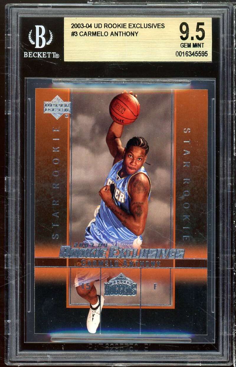 Carmelo Anthony Rookie Card 2003-04 UD Rookie Exclusives #3 BGS 9.5 Image 1