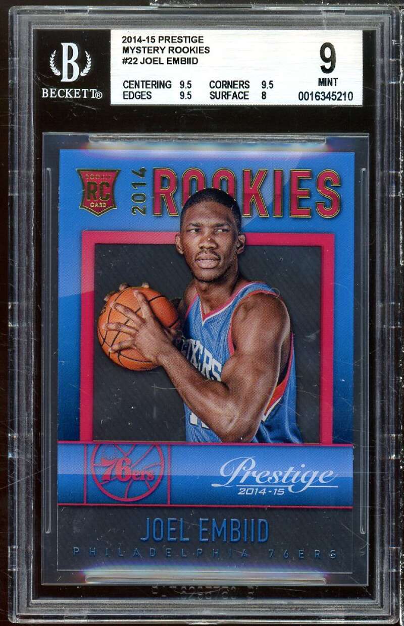 Joel Embiid Rookie 2014-15 Prestige Mystery Rookies #22 BGS 9 (9.5 9.5 9.5 8) Image 1