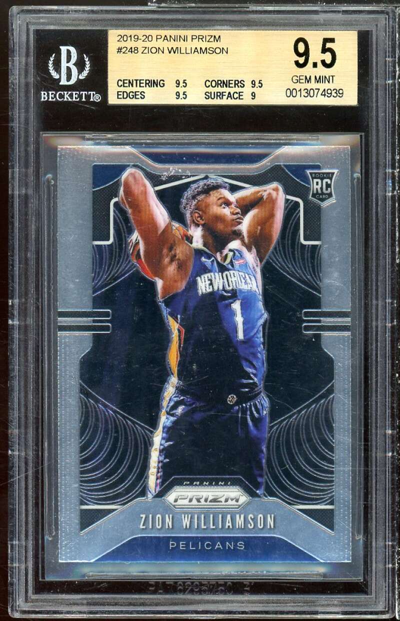 Zion Williamson Rookie Card 2019-20 Panini Prizm #248 BGS 9.5 (9.5 9.5 9.5 9) Image 1