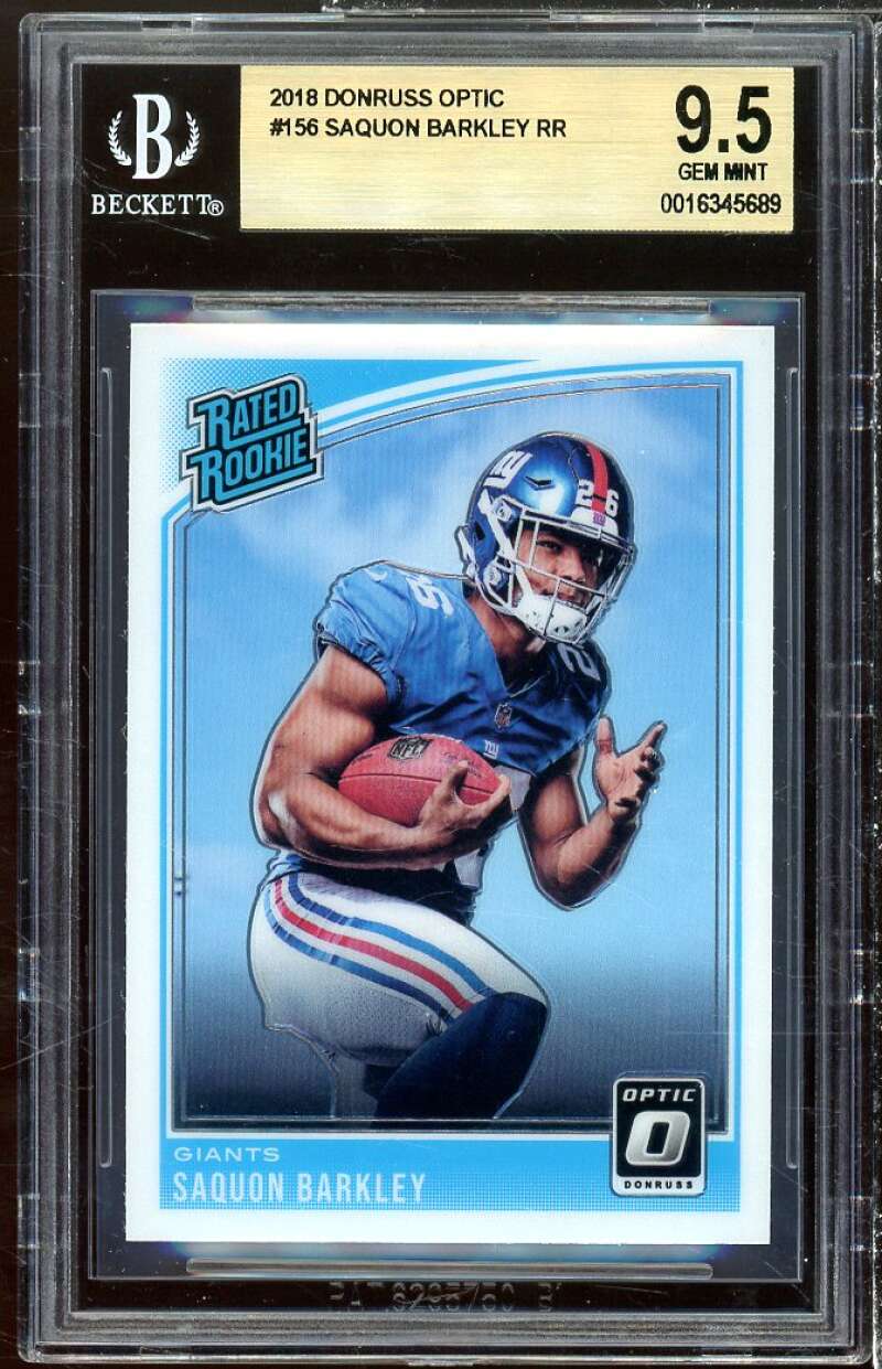 Saquon Barkley Rookie Card 2018 Donruss Optic #156 BGS 9.5 Image 1