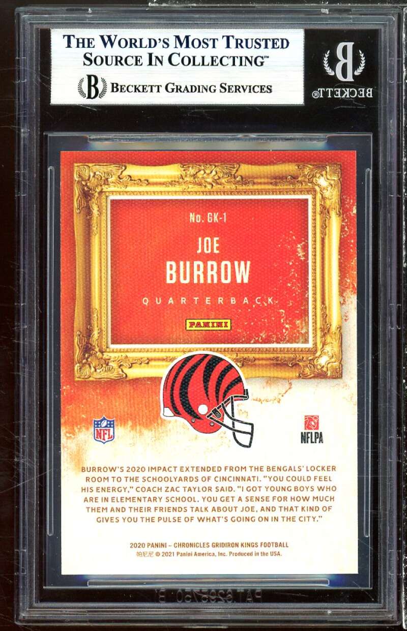 Joe Burrow Rookie Card 2020 Gridiron Kings #1 BGS 9 Image 2