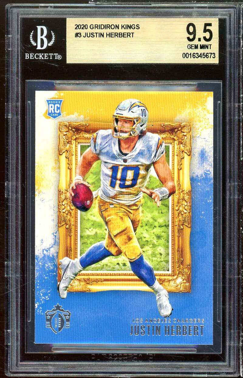 Justin Herbert Rookie Card 2020 Gridiron Kings #3 BGS 9.5 Image 1