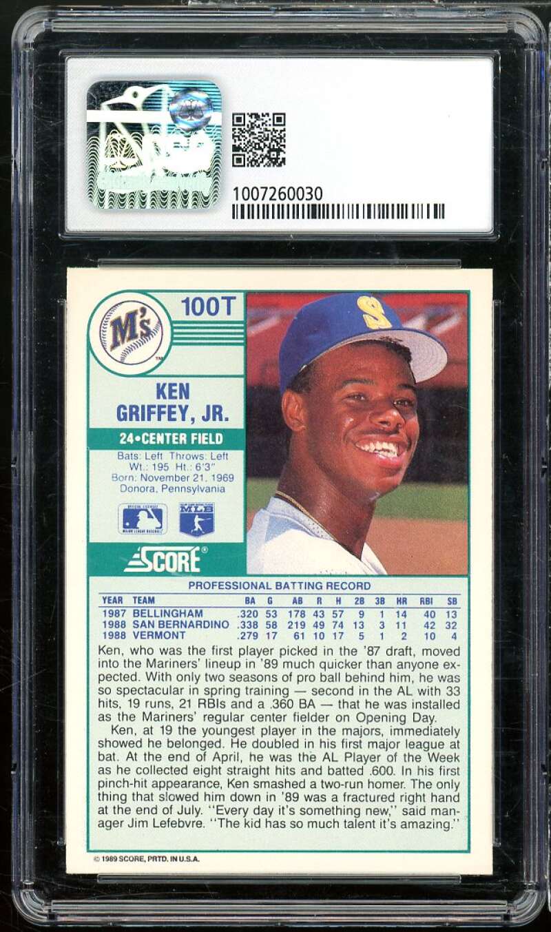 Ken Griffey Jr Rookie Card 1989 Score Traded #100t CSG 9 MINT Image 2