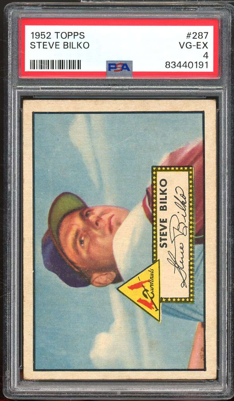 Steve Bilko Card 1952 Topps #287 PSA 4 Image 1