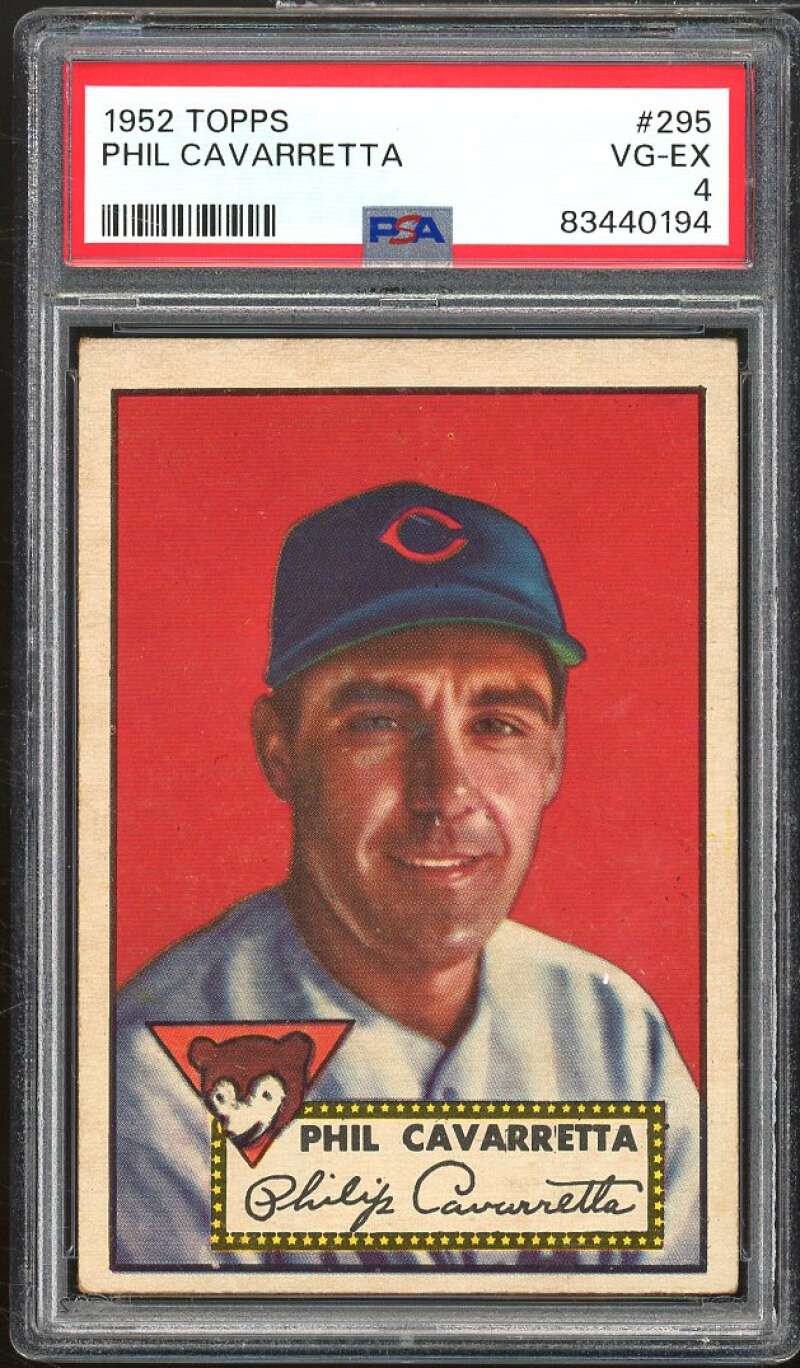 Phil Cavarretta Card 1952 Topps #295 PSA 4 Image 1