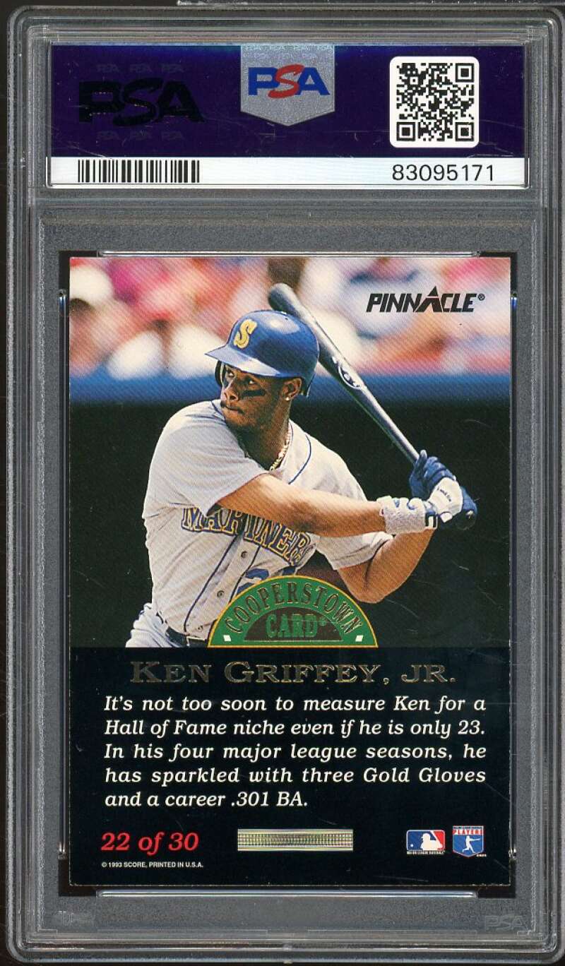 Ken Griffey Jr. Card 1993 Pinnacle Cooperstown #22 PSA 8 Image 2