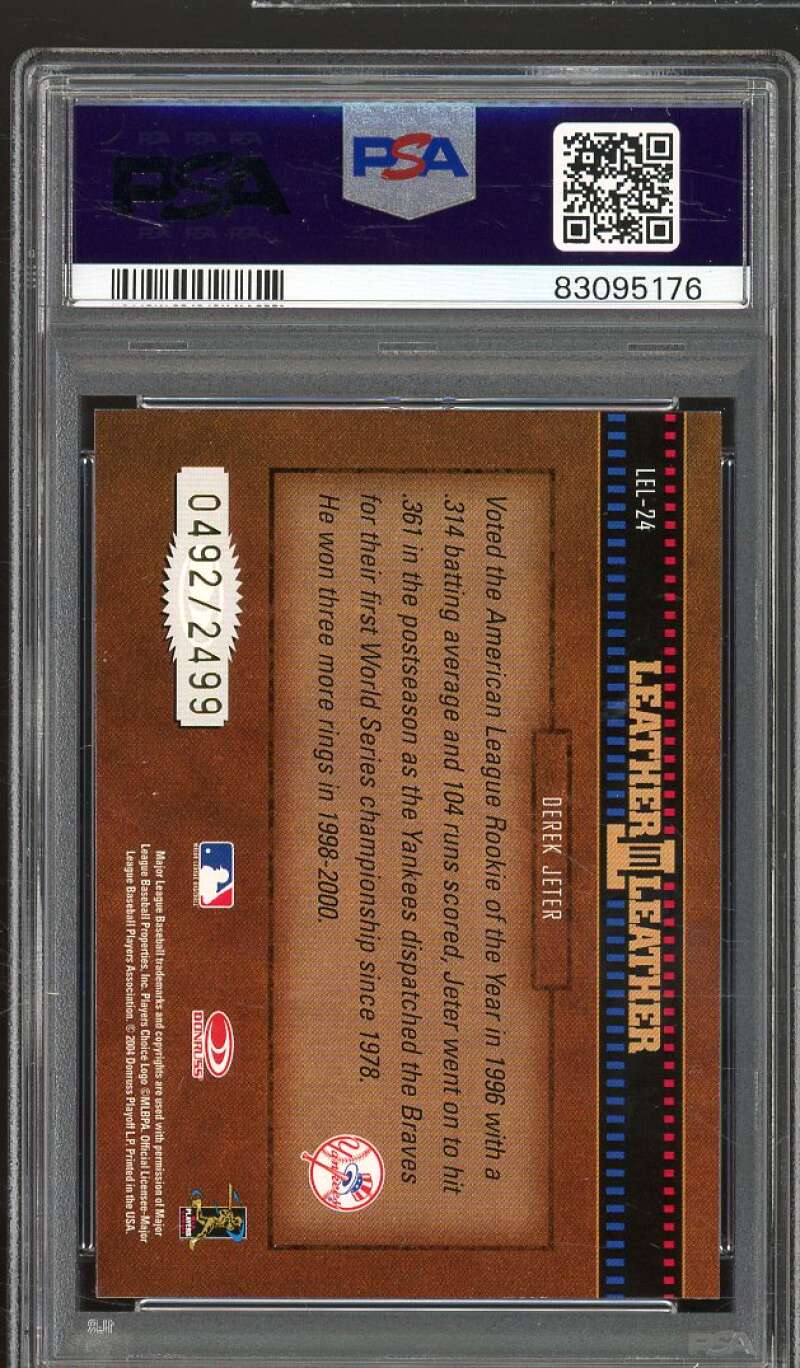 Derek Jeter Card 2004 Donruss Leather in Lumber #LEL24 PSA 9 Image 2