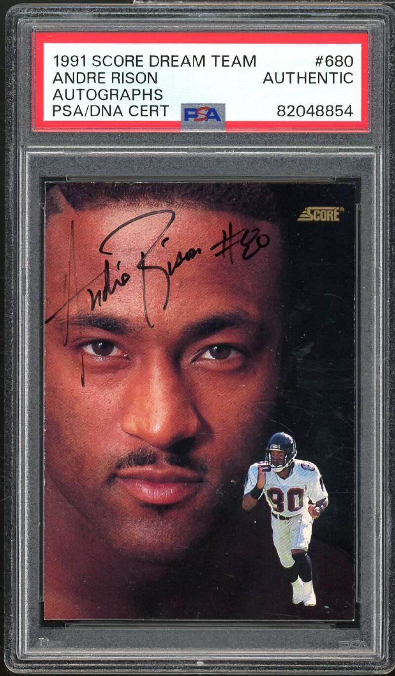 Andre Rison Card 1991 Score Dream Team Autographs #680 PSA/DNA Certified Image 1