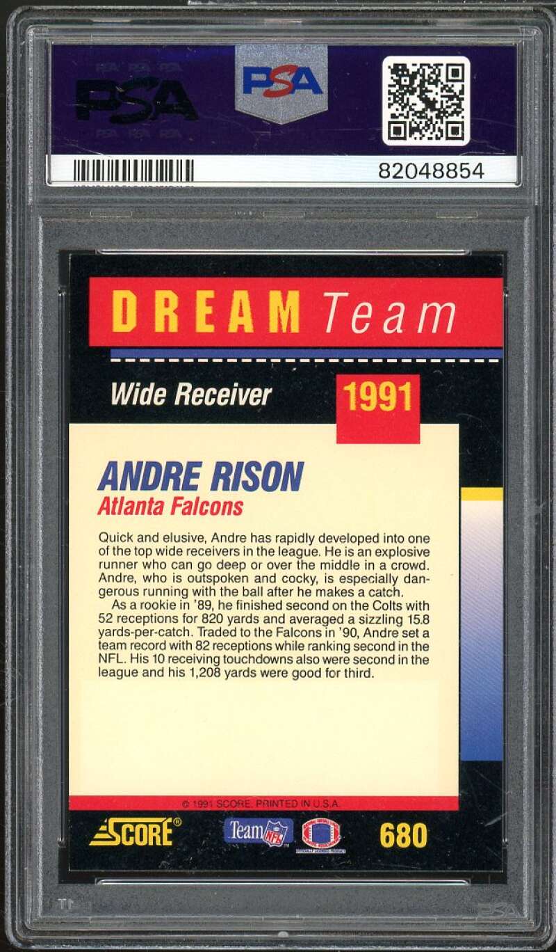 Andre Rison Card 1991 Score Dream Team Autographs #680 PSA/DNA Certified Image 2