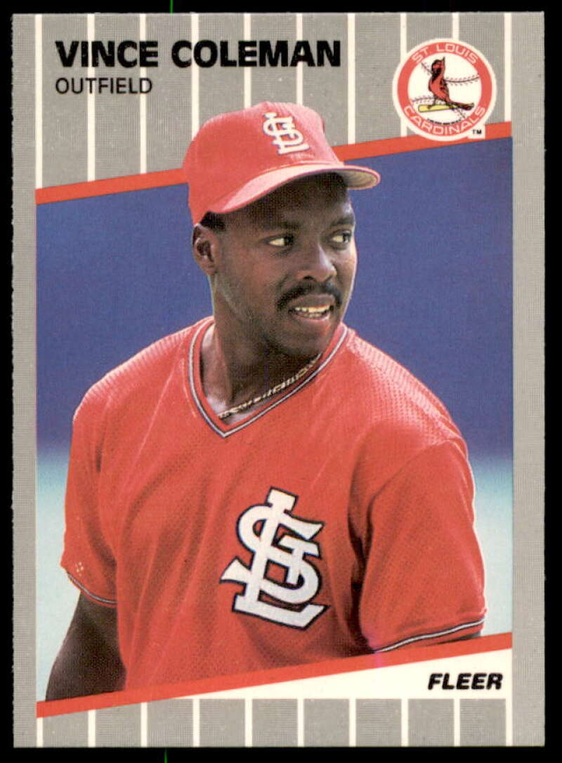 Vince Coleman Card 1989 Fleer Glossy #445  Image 1