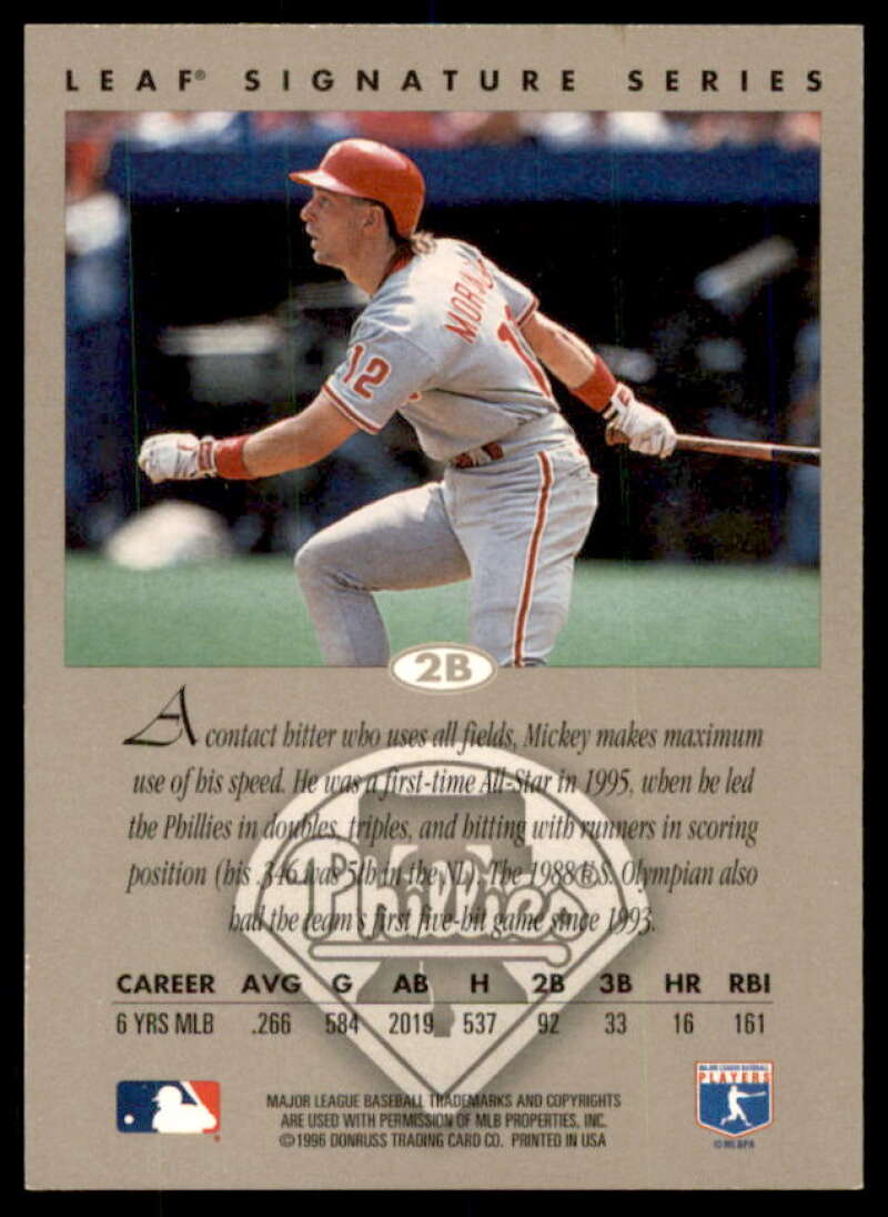 Mickey Morandini Card 1996 Leaf Signature Autographs #161  Image 2