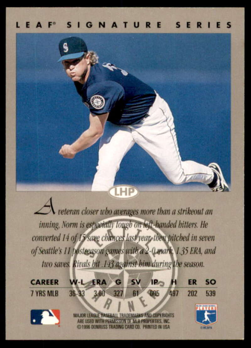 Norm Charlton Card 1996 Leaf Signature Autographs #44  Image 2