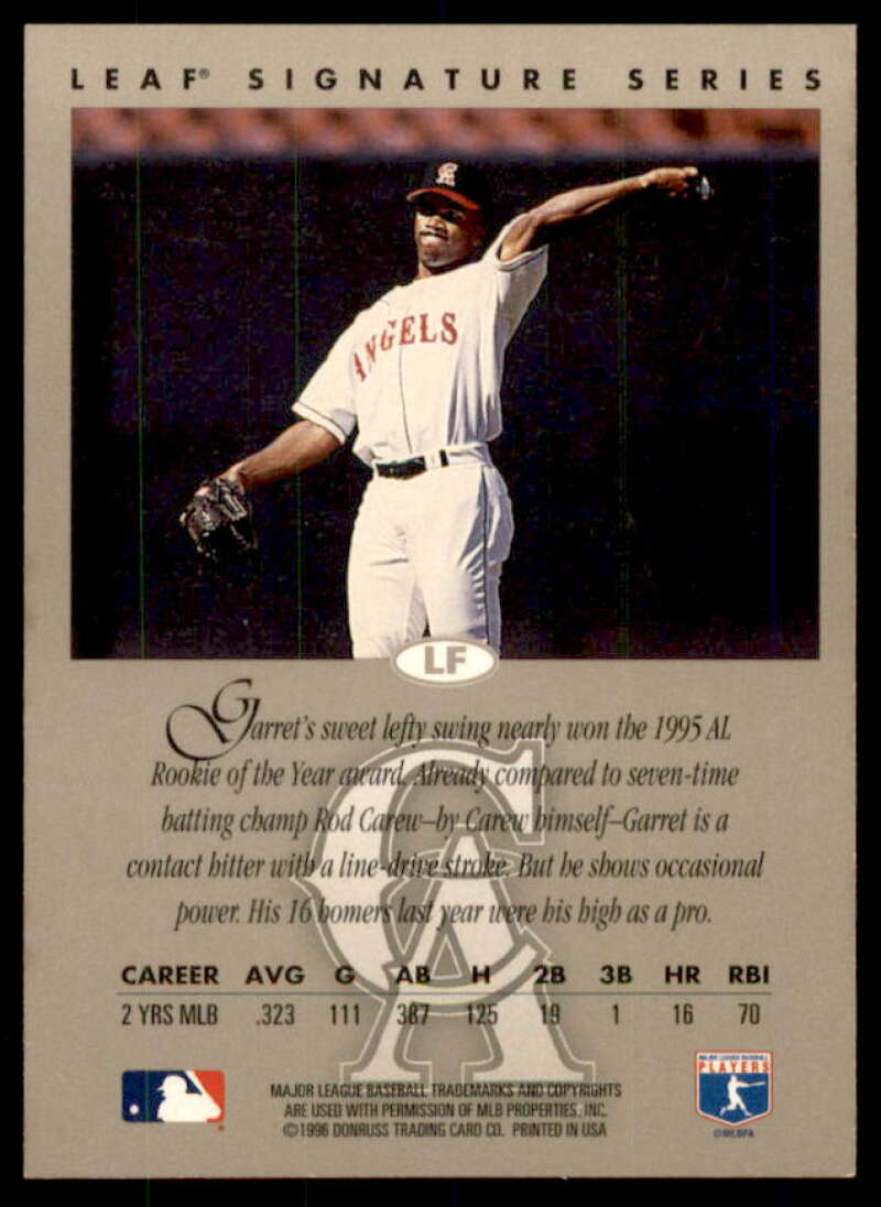 Garret Anderson Card 1996 Leaf Signature Autographs #8  Image 2