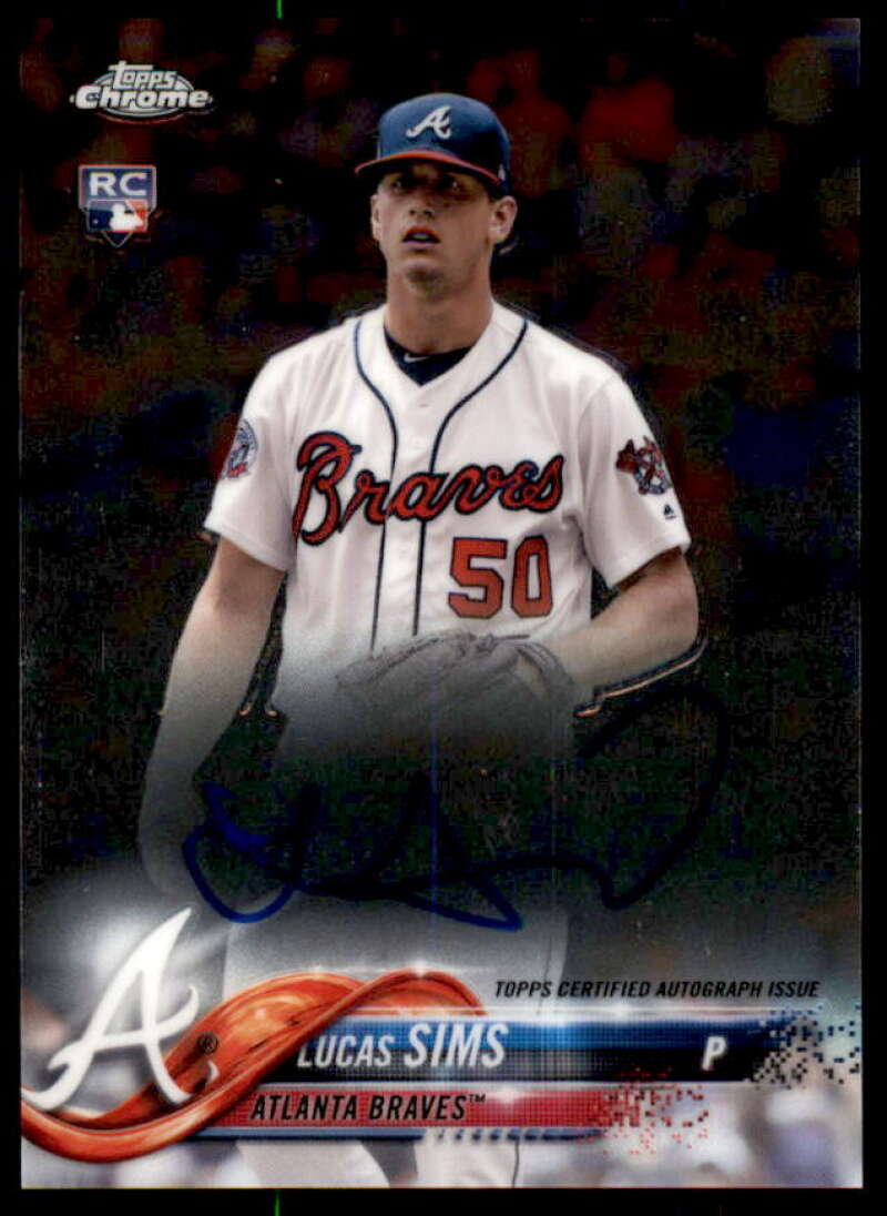 Lucas Sims Rookie Card 2018 Topps Chrome Rookie Autographs #RALS  Image 1