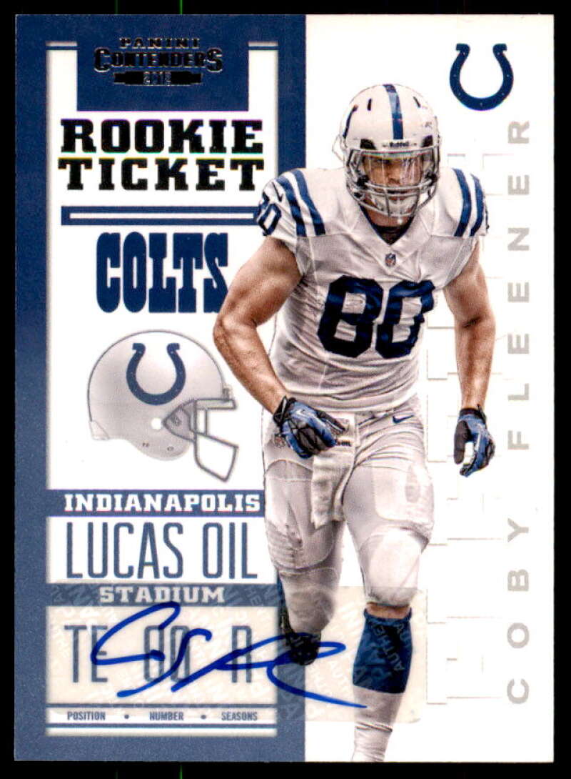 Coby Fleener AU Rookie Card 2012 Panini Contenders #221A  Image 1