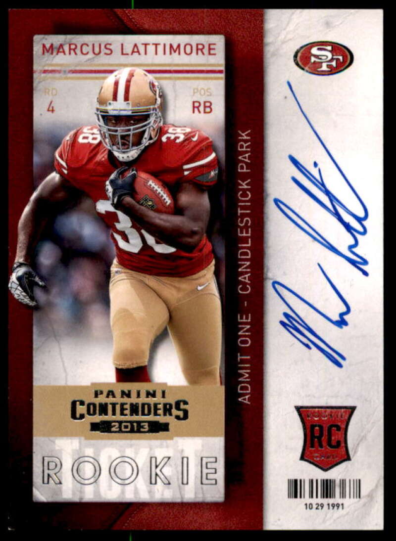 Marcus Lattimore AU Rookie Card 2013 Panini Contenders #223A  Image 1