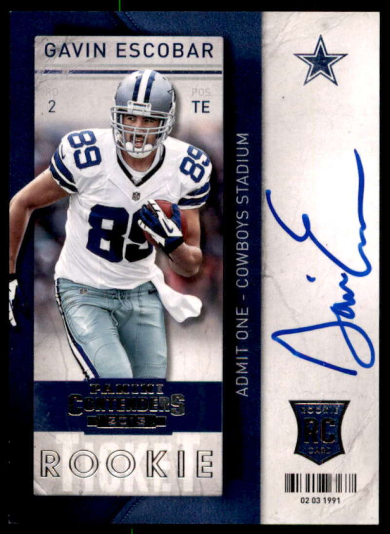 Gavin Escobar AU Rookie Card 2013 Panini Contenders #210A  Image 1